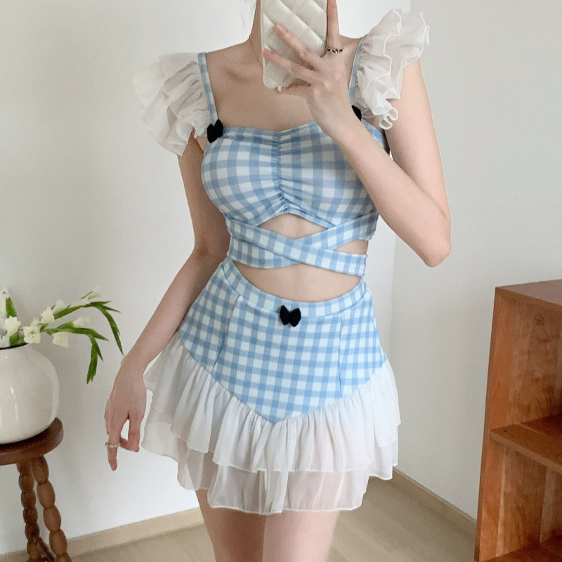 Women Fashion Korean - Ladies Slimming Halter Bathing Suit Cute