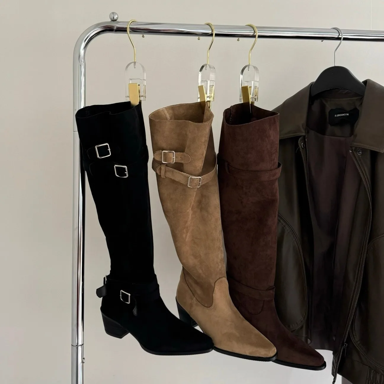 Women'S Fashion Trousers - Vintage Suede Women Trouser Legs Boots