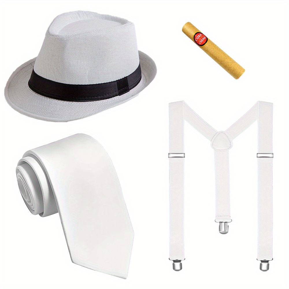 Women'S Fashion In 1920 - Men's Hat, Suspenders, and Tie Combo