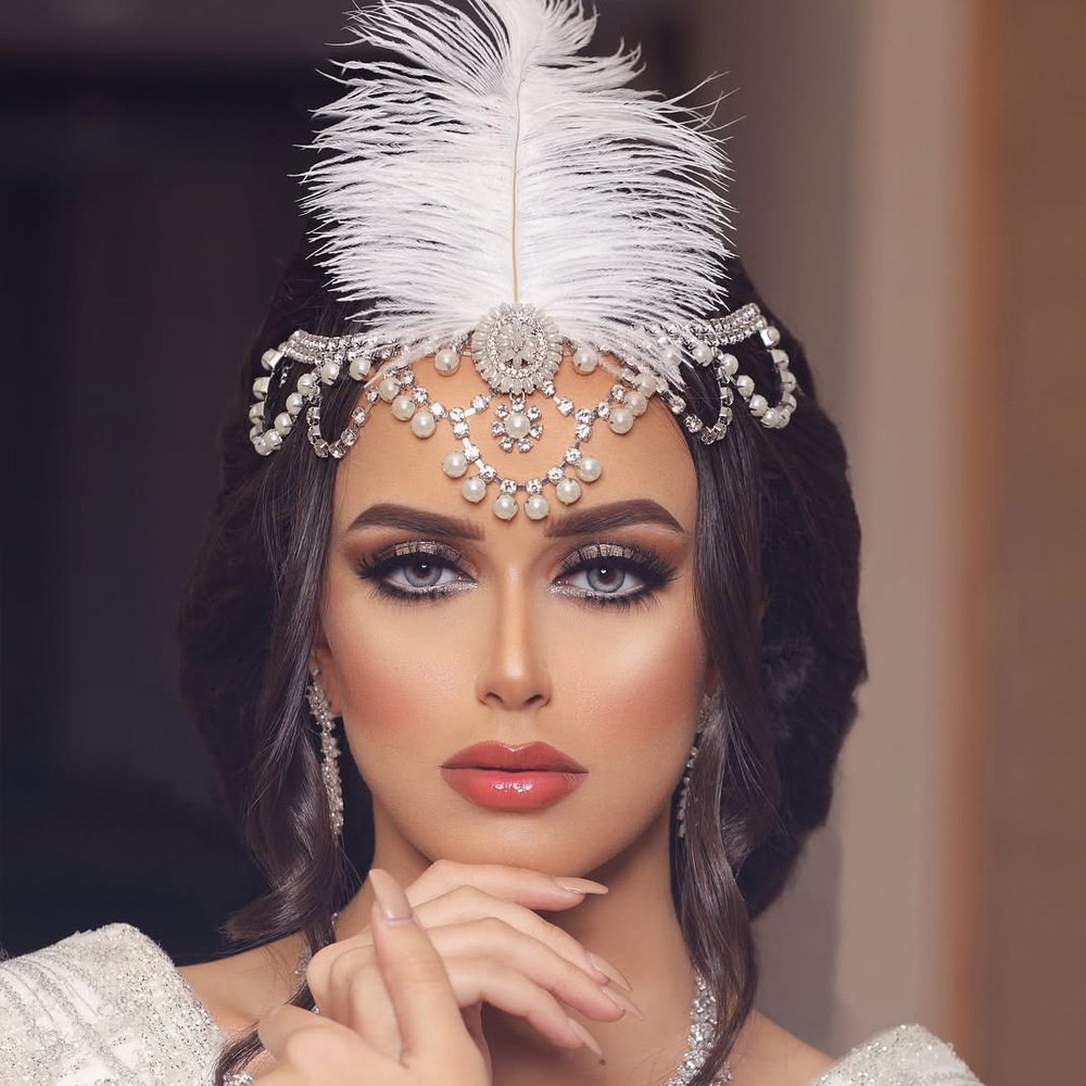 Women'S Fashion In 1920 - Vintage White Feather Flapper Headpiece for