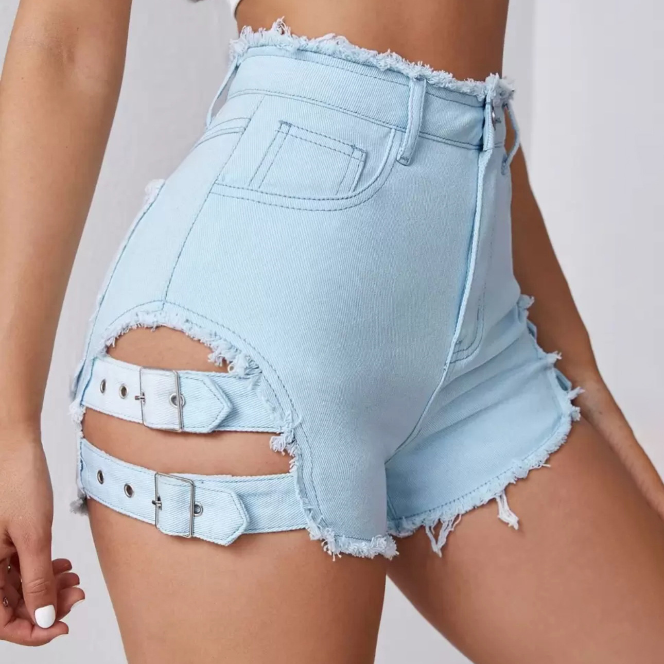 Denim Shorts Women - Women High Waist Denim Shorts Distressed