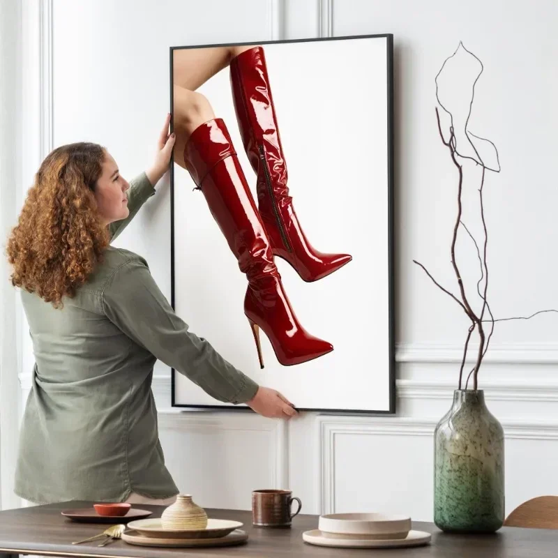 Red Boots Sexy Woman Poster Re - Women'S Fashion Magazine 评论和价格