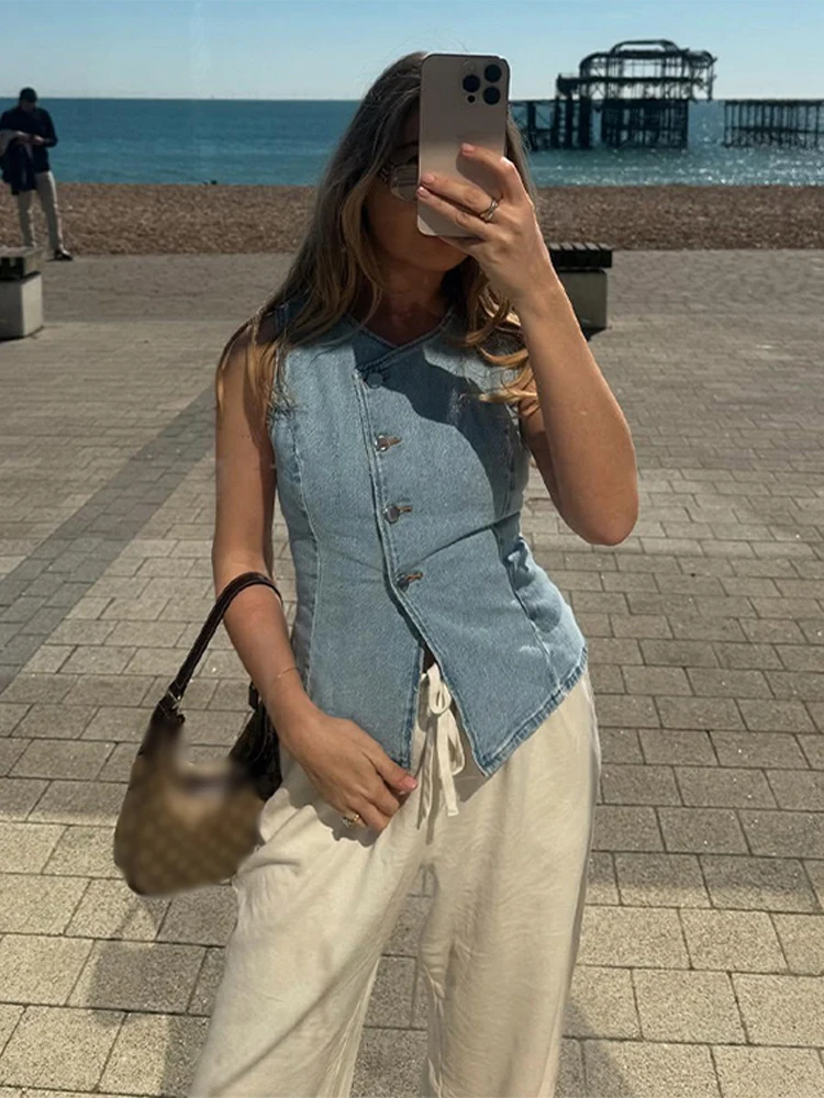 CPSYMYM Elegant Denim Vest Ski - Denim Shorts Women 评论和价格