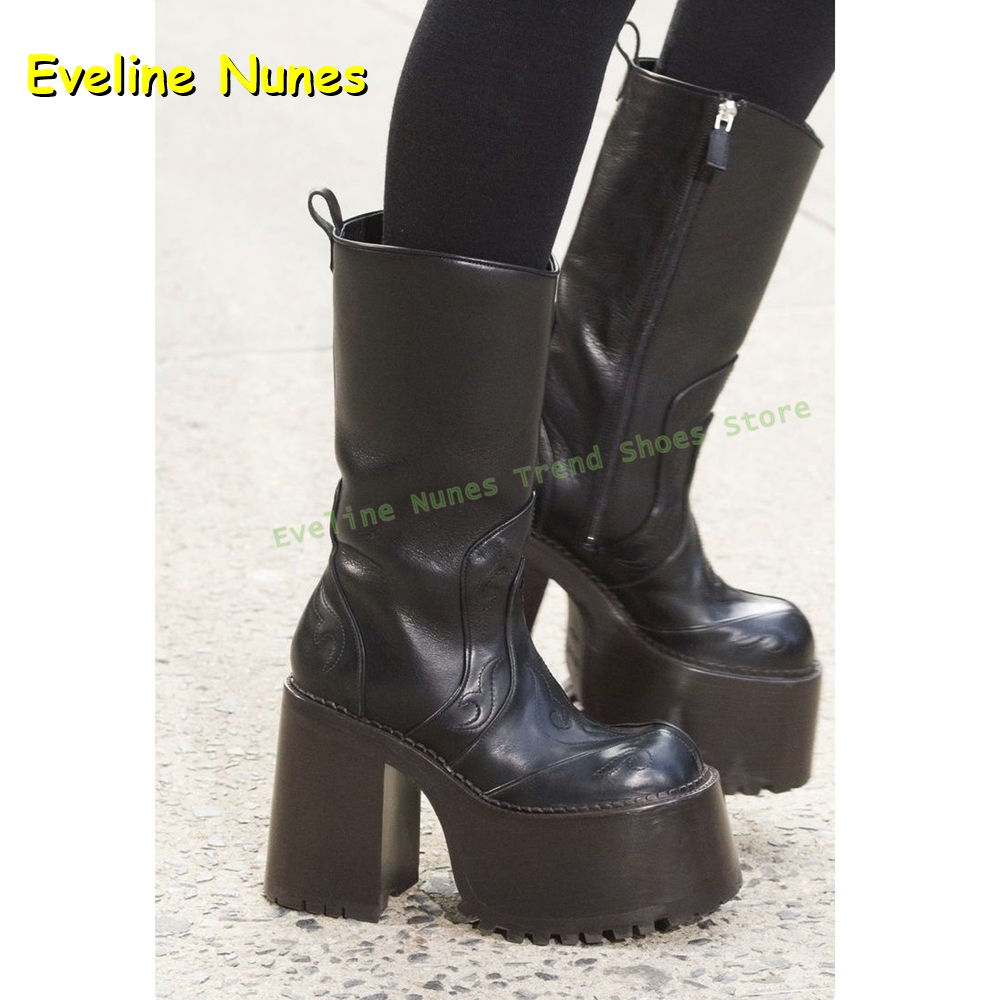 Embroidery Platform Knee High  - Women'S Fashion Trends Autumn 2025 评论和价格