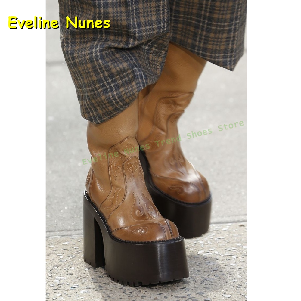 Embroidery Platform Knee High  - Women'S Fashion Trends Autumn 2025 评论和价格
