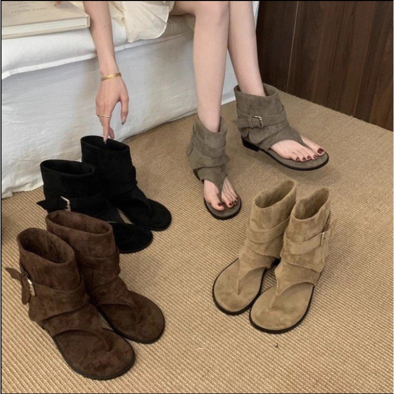 2025Spring Clip Toe Flats Sand - Women'S Fashion Trousers 评论和价格