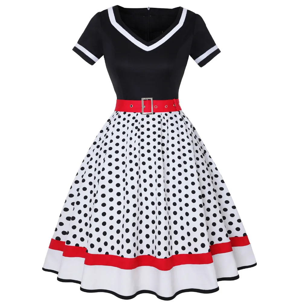 Vintage V-Neck Short Sleeve Sw - Women'S Fashion In The 50S 评论和价格