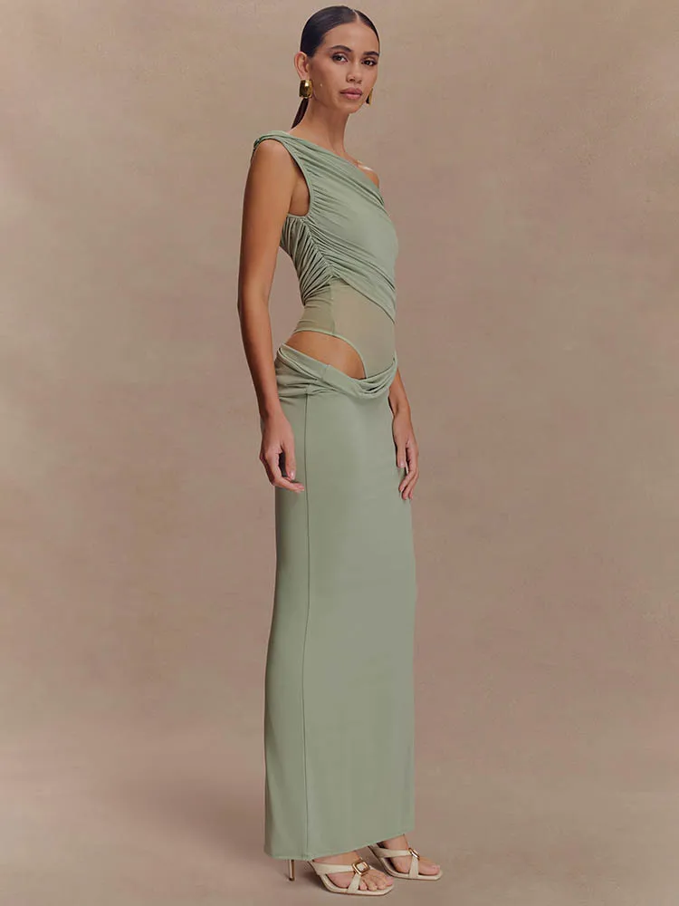 One Shoulder Slinky Sexy Maxi  - Women'S Fashion In 1920 评论和价格