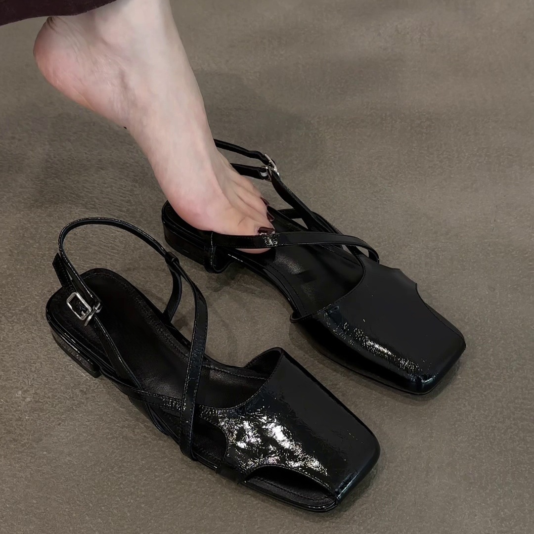 Fashion Patent Leather Sandals - Women Fashion Korean 评论和价格