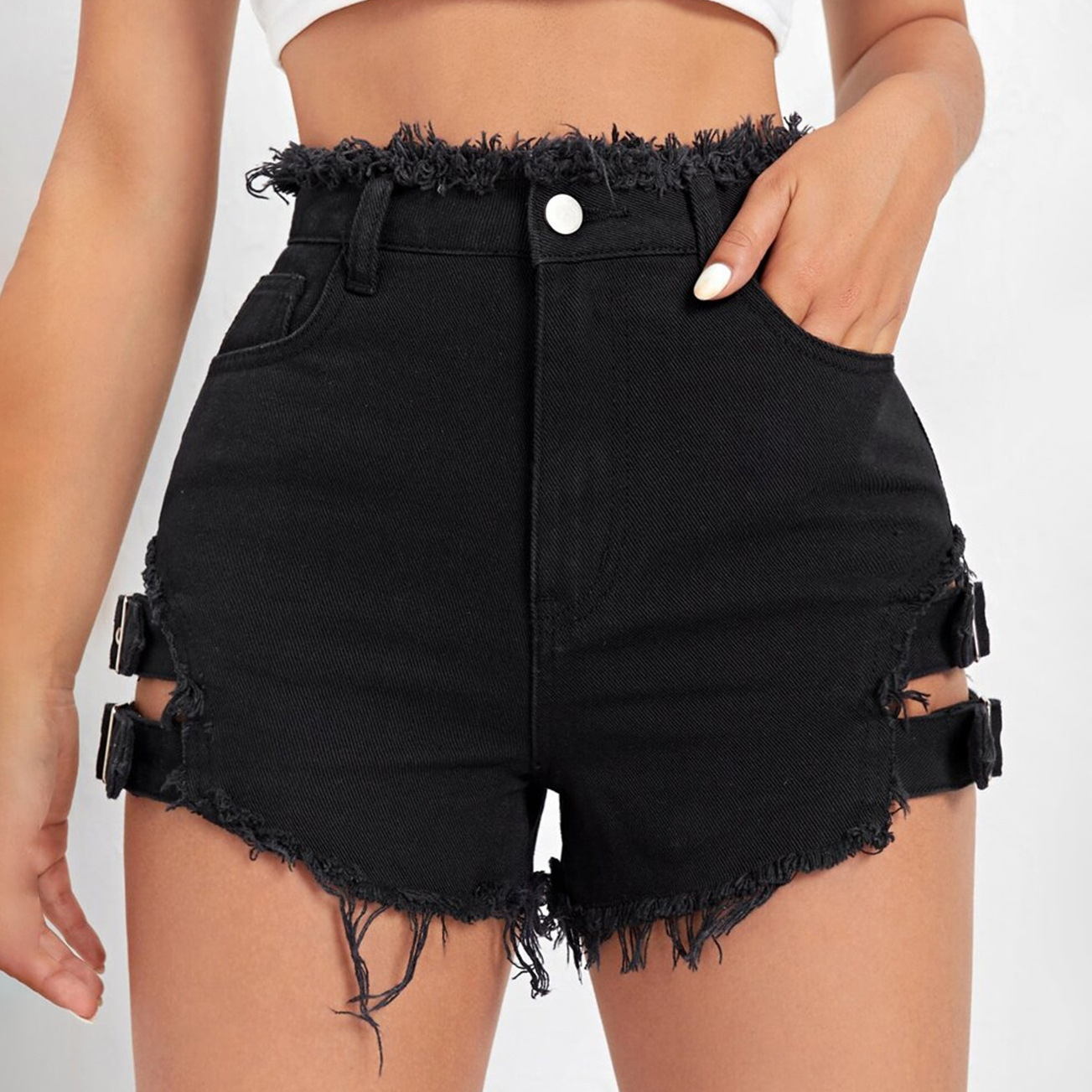 Women High Waist Denim Shorts  - Denim Shorts Women 评论和价格