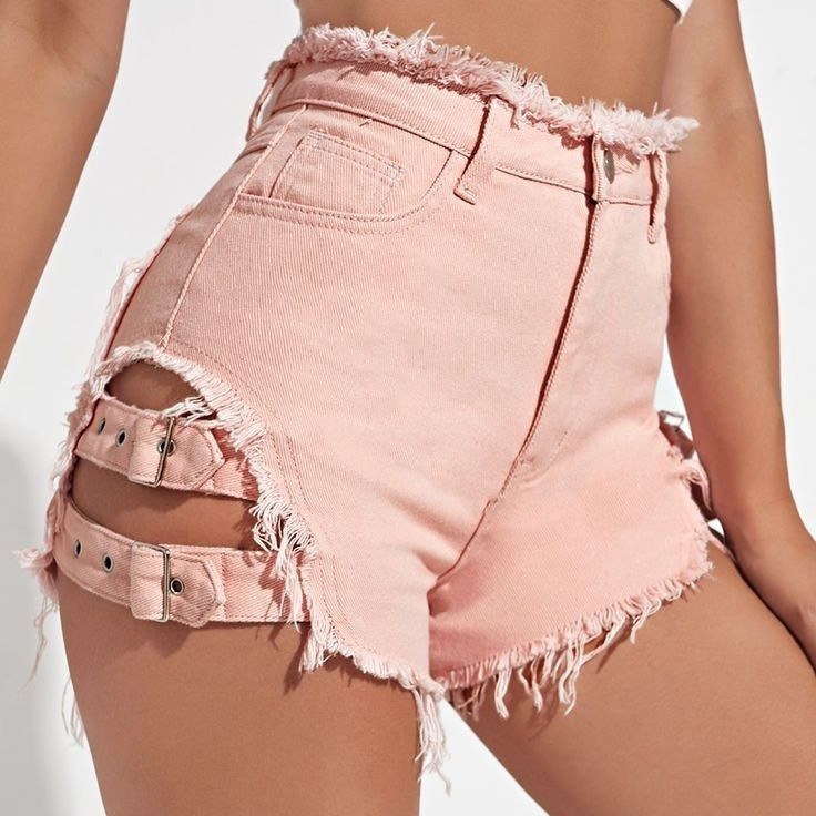 Women High Waist Denim Shorts  - Denim Shorts Women 评论和价格