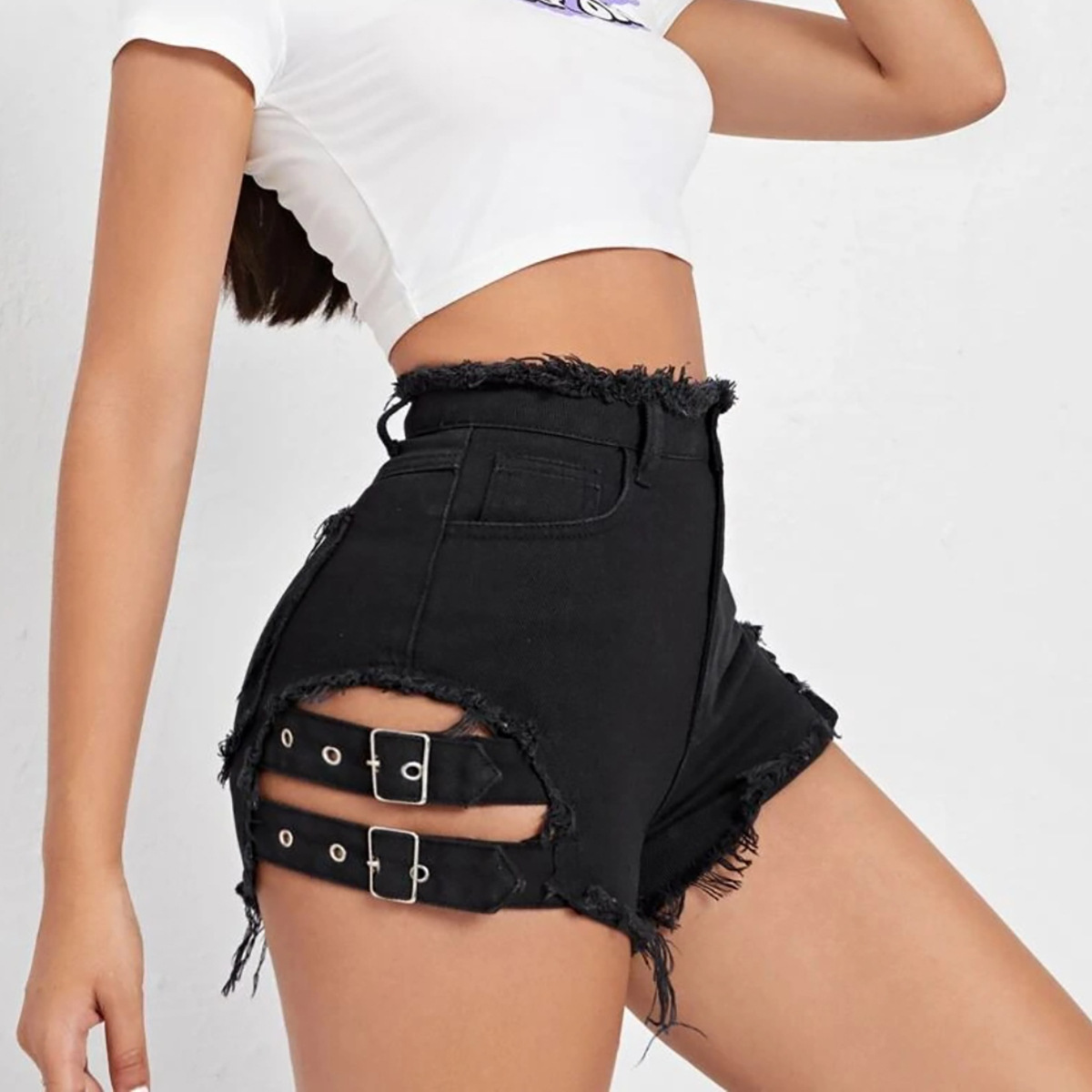 Women High Waist Denim Shorts  - Denim Shorts Women 评论和价格