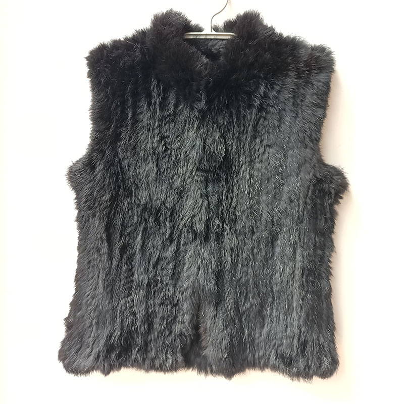 2023 Winter Black Knitted Real - Women'S Fashion Gilet 评论和价格