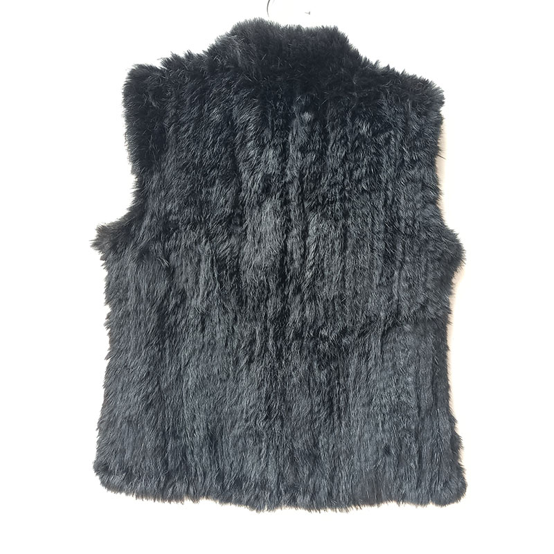 2023 Winter Black Knitted Real - Women'S Fashion Gilet 评论和价格