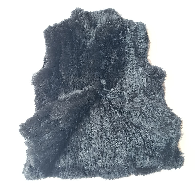 2023 Winter Black Knitted Real - Women'S Fashion Gilet 评论和价格